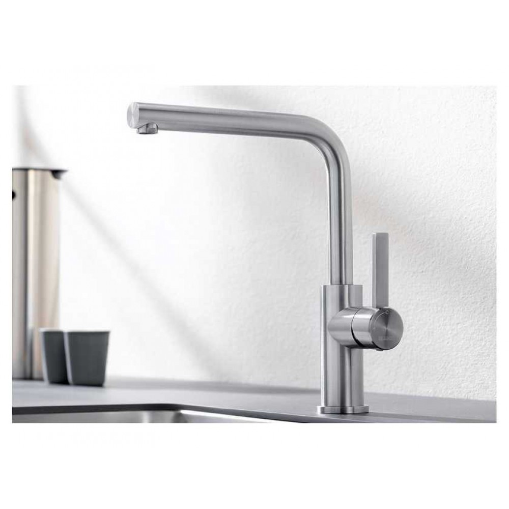 Blanco LANORA-F нерж. сталь смеситель (монтаж перед окном)